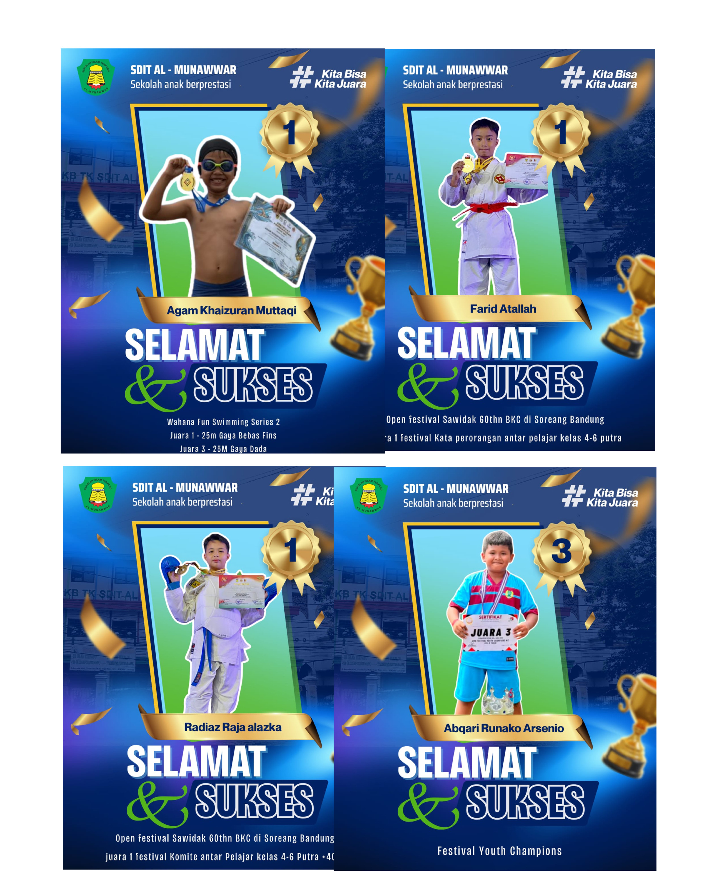 Prestasi Membanggakan, SDIT Al Munawwar Cetak Juara di Berbagai Cabang Lomba